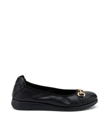 Frau ballerina superflex in pelle black con morsetto 51P4