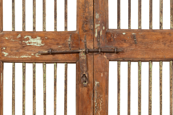 Biscottini Porta portone in legno massello e ferro da interno o da esterno vecchia e antica medievale scorrevole