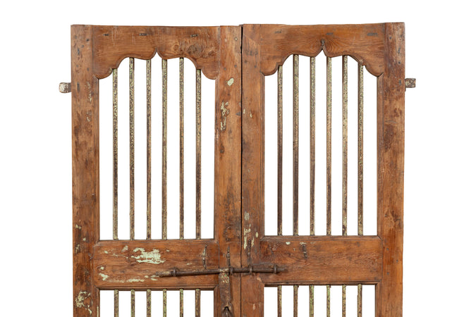 Biscottini Porta portone in legno massello e ferro da interno o da esterno vecchia e antica medievale scorrevole