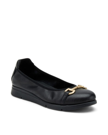 Frau ballerina superflex in pelle black con morsetto 51P4