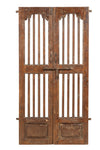 Biscottini Porta portone in legno massello e ferro da interno o da esterno vecchia e antica medievale scorrevole