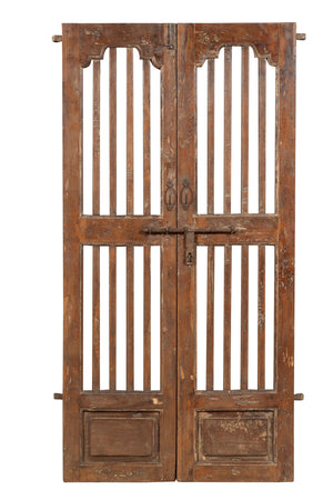 Biscottini Porta portone in legno massello e ferro da interno o da esterno vecchia e antica medievale scorrevole