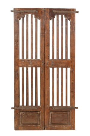 Biscottini Porta portone in legno massello e ferro da interno o da esterno vecchia e antica medievale scorrevole