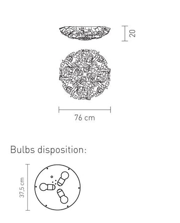 Lampada a soffitto Slamp Veli Large gold, silver, copper