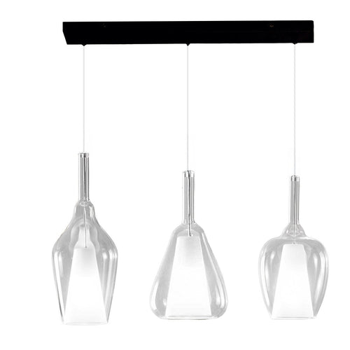 Lampadario vetro bianco trasparente Gea Luce OFELIA S E27 LED lampada soffitto