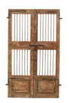 Biscottini Porta portone in legno massello e ferro da interno o da esterno vecchia e antica medievale scorrevole