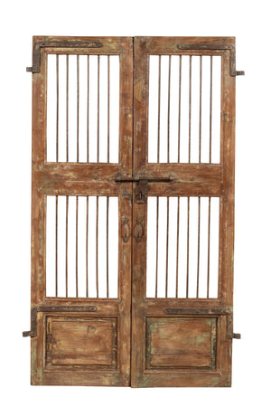 Biscottini Porta portone in legno massello e ferro da interno o da esterno vecchia e antica medievale scorrevole