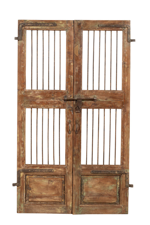 Biscottini Porta portone in legno massello e ferro da interno o da esterno vecchia e antica medievale scorrevole