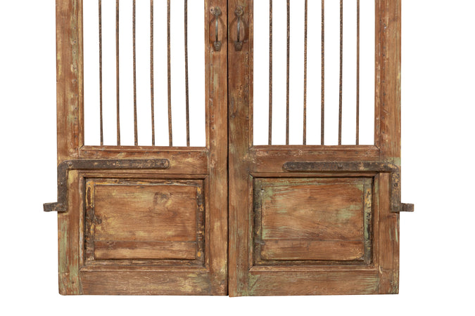 Biscottini Porta portone in legno massello e ferro da interno o da esterno vecchia e antica medievale scorrevole
