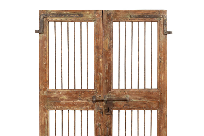 Biscottini Porta portone in legno massello e ferro da interno o da esterno vecchia e antica medievale scorrevole