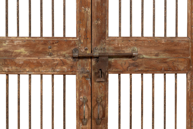 Biscottini Porta portone in legno massello e ferro da interno o da esterno vecchia e antica medievale scorrevole