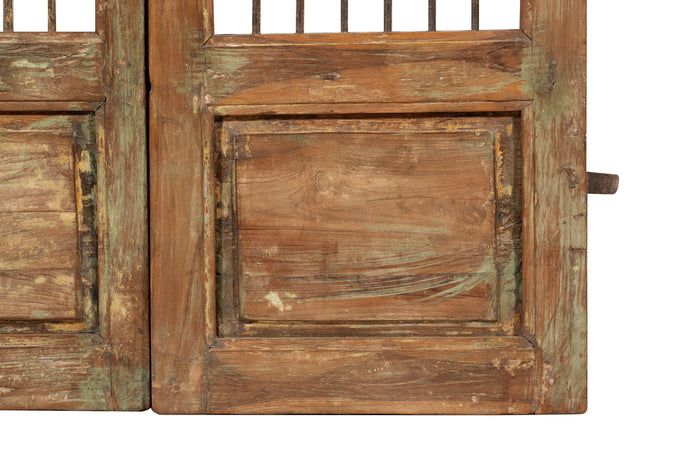 Biscottini Porta portone in legno massello e ferro da interno o da esterno vecchia e antica medievale scorrevole