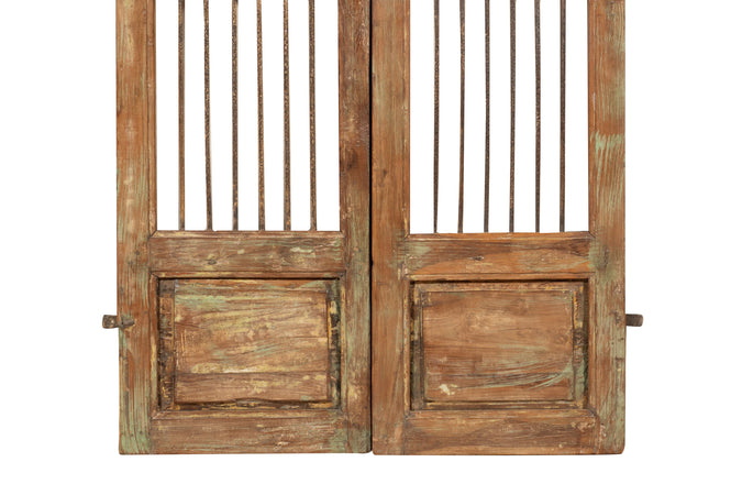 Biscottini Porta portone in legno massello e ferro da interno o da esterno vecchia e antica medievale scorrevole