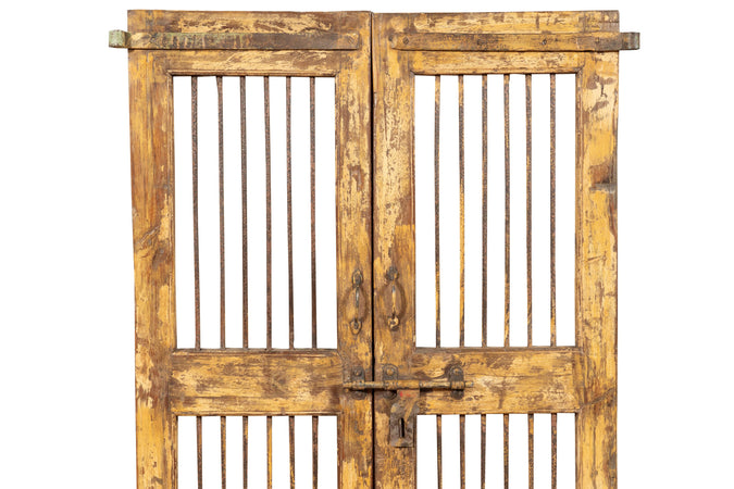 Biscottini Porta portone in legno massello e ferro da interno o da esterno vecchia e antica medievale scorrevole