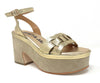 Janet & Janet sandali donna platform in suede gold J 152