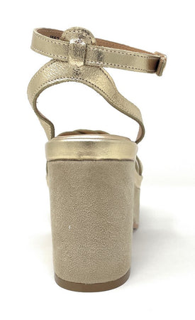 Janet & Janet sandali donna platform in suede gold J 152