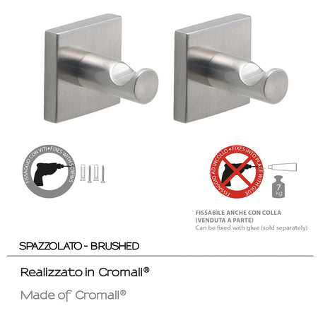 Appendiabiti Set da 2 Pezzi Candy Acciaio Spazzolato Fuji Gedy