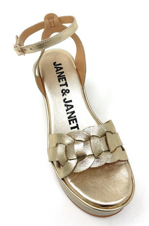 Janet & Janet sandali donna platform in suede gold J 152