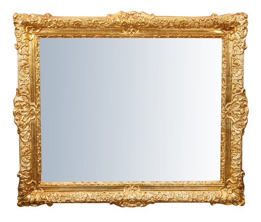 Biscottini Specchiera da parete verticale/orizzontale in legno finitura foglia oro anticato L93xPR5,5xH107 cm Made in Italy