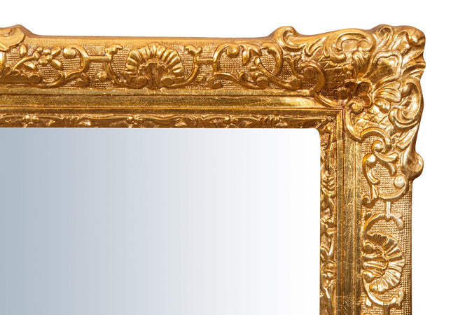 Biscottini Specchiera da parete verticale/orizzontale in legno finitura foglia oro anticato L93xPR5,5xH107 cm Made in Italy