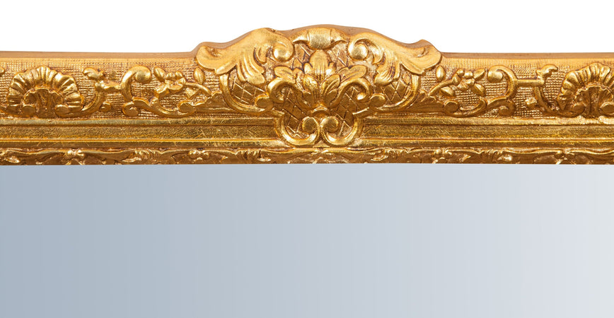 Biscottini Specchiera da parete verticale/orizzontale in legno finitura foglia oro anticato L93xPR5,5xH107 cm Made in Italy