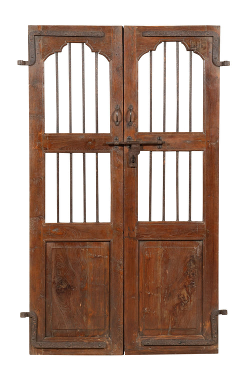 Biscottini Porta portone in legno massello e ferro da interno o da esterno vecchia e antica medievale scorrevole