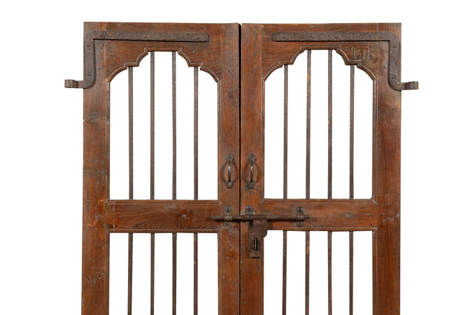 Biscottini Porta portone in legno massello e ferro da interno o da esterno vecchia e antica medievale scorrevole