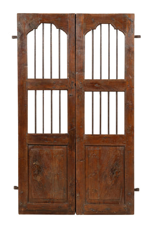 Biscottini Porta portone in legno massello e ferro da interno o da esterno vecchia e antica medievale scorrevole