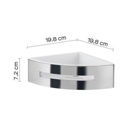 Mensola Portaoggetti Doccia Angolare Ago Cromato/Bianco | Design Moderno