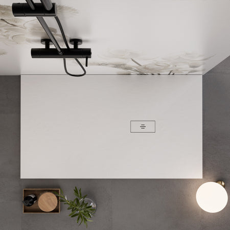 Piatto doccia in marmo resina bianco effetto cemento STAR MAKA