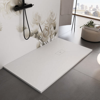 Piatto doccia in marmo resina bianco effetto cemento STAR MAKA