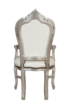 Biscottini Biscottini Poltrona Luigi XVI Faggio Foglia Argento Capitonnè Strass Imbottita