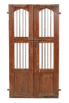 Biscottini Porta portone in legno massello e ferro da interno o da esterno vecchia e antica medievale scorrevole
