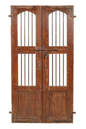 Biscottini Porta portone in legno massello e ferro da interno o da esterno vecchia e antica medievale scorrevole
