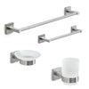 Set da bagno Fuji Inox Spazzolato 3pz - Da incollo o vite