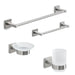 Set da bagno Fuji Inox Spazzolato 3pz - Da incollo o vite