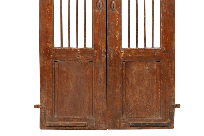 Biscottini Porta portone in legno massello e ferro da interno o da esterno vecchia e antica medievale scorrevole