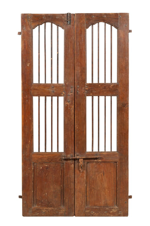 Biscottini Porta portone in legno massello e ferro da interno o da esterno vecchia e antica medievale scorrevole