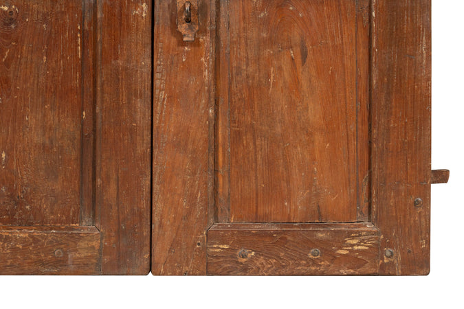 Biscottini Porta portone in legno massello e ferro da interno o da esterno vecchia e antica medievale scorrevole
