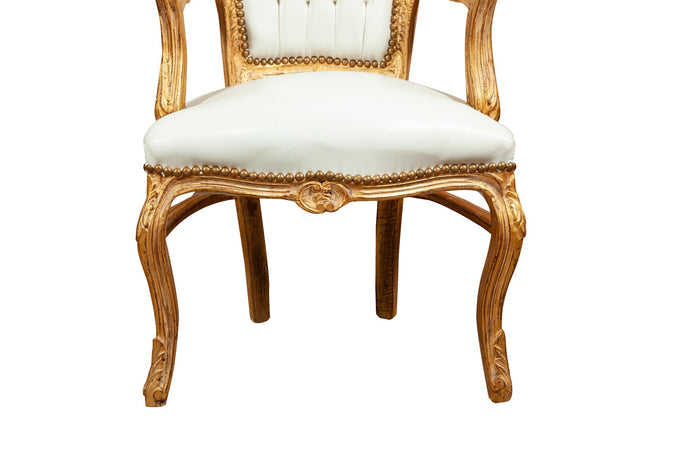 Biscottini Poltrona Luigi XVI Biscottini in legno di faggio foglia oro anticato 60x60x107