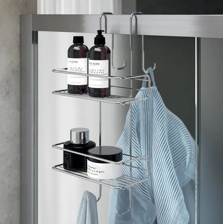 Mensola Portaoggetti Doccia Rettangolare Appendibile 2 Ripiani Otti Cromato | Completo per il tuo Bagno