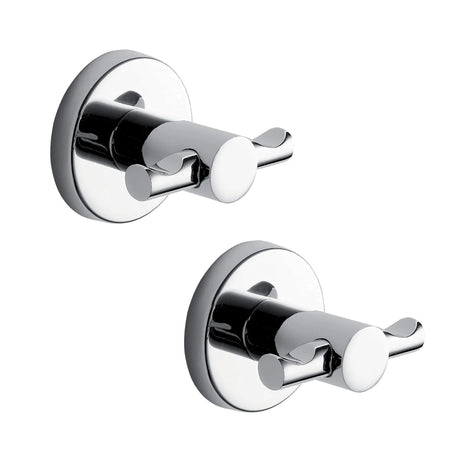 2 Appendini da parete Doppio supporto Azzurra Cromato | Completo per il tuo Bagno