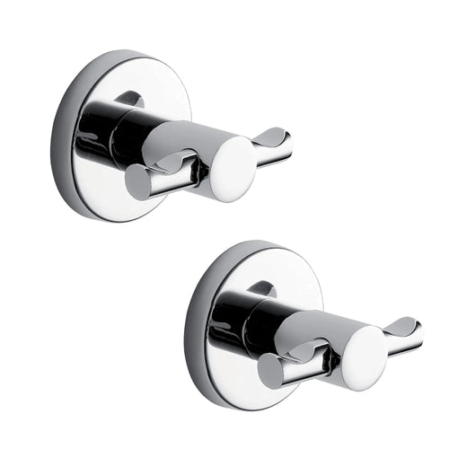 2 Appendini da parete Doppio supporto Azzurra Cromato | Completo per il tuo Bagno