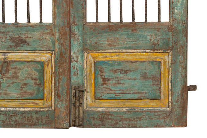 Biscottini Porta portone in legno massello e ferro da interno o da esterno vecchia e antica medievale scorrevole