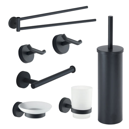 Set 7pz Accessori Bagno nero opaco ROSE