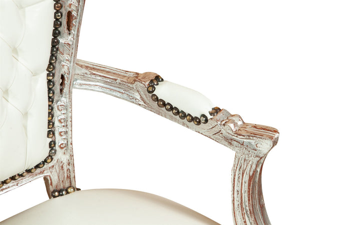 Biscottini Biscottini Poltrona Stile Luigi XVI Legno Faggio Intagliata Mano Argento