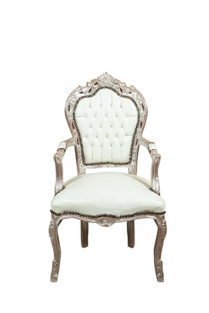 Biscottini Biscottini Poltrona Stile Luigi XVI Legno Faggio Intagliata Mano Argento