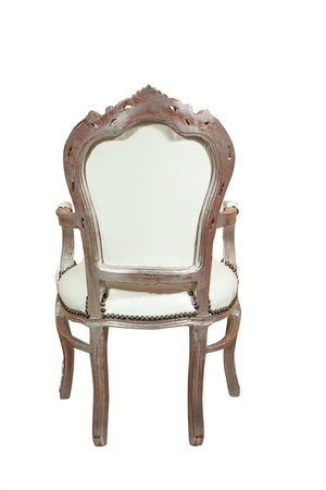 Biscottini Biscottini Poltrona Stile Luigi XVI Legno Faggio Intagliata Mano Argento