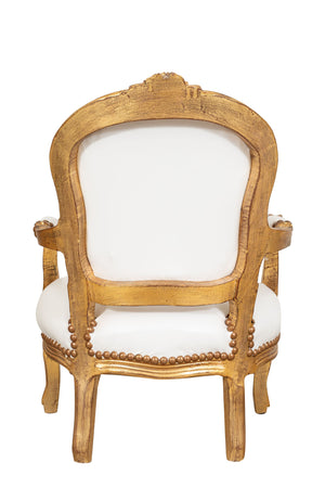 Biscottini Biscottini Poltrona Sedia Bambino Stile Luigi XVI Legno Faggio massello Oro