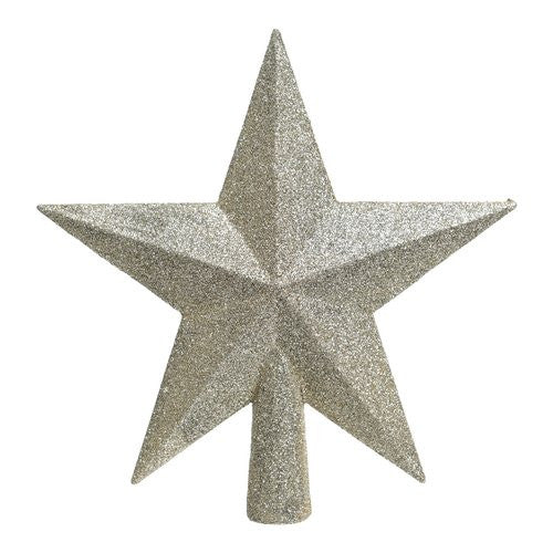 Puntale albero di natale Amicasa 9029547 Stella Glitter Pearl